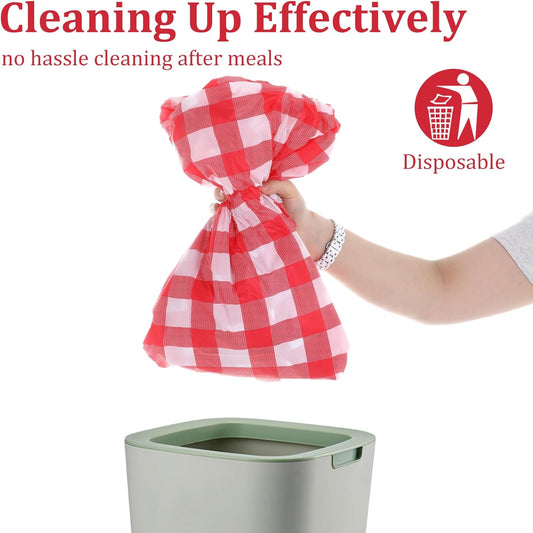 10 Pcs Red and White Checkered Tablecloth Picnic Table Cover Plastic Disposable Plaid Picnic Tablecloths Rectangle Party Table Cover for Birthday Wedding, 54 x 108 Inch