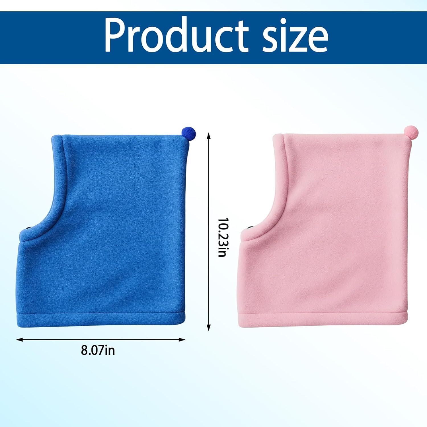 2pcs Dog Ear Warmer, Beanie for Dogs, Knitted Winter Hats for Small Medium Large Dogs, Warm Fleece Lined Dog Hats, Pink and Blue Set