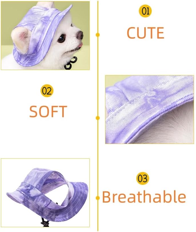 Cat Clothes for Cats Sunbonnet for Dogs Funny Male Dog Sun Hat Printed Pet Sun Protection Small Dog Hats for Boys S