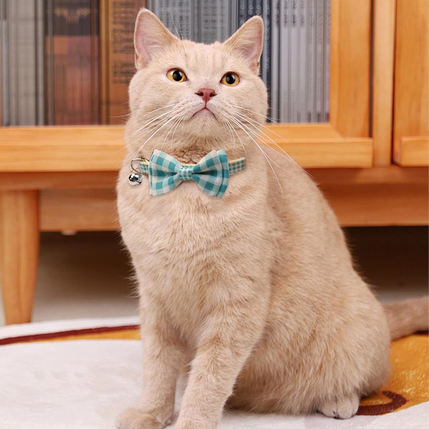 2 Pcs Bow Tie Cat Collar, Adjustable Blue Cat Collar (Blue)