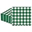 100Pcs 6.5 x 6.5inch Green and White Checkered Scalloped Napkins Disposable Green Plaid Paper Napkins Gingham Party Decorations for Birthday Picnic BBQ Wedding Baby Shower Party Farm Themed Events