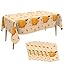 6 PCS Fall Tablecloths(54x108 Inch) Rectangle Disposable Plastic Thanksgiving Tablecloth Table Covers Cloths Pumpkin Autumn Maple Leaves Table Decor Harvest Friendsgiving Party Supplies Decorations