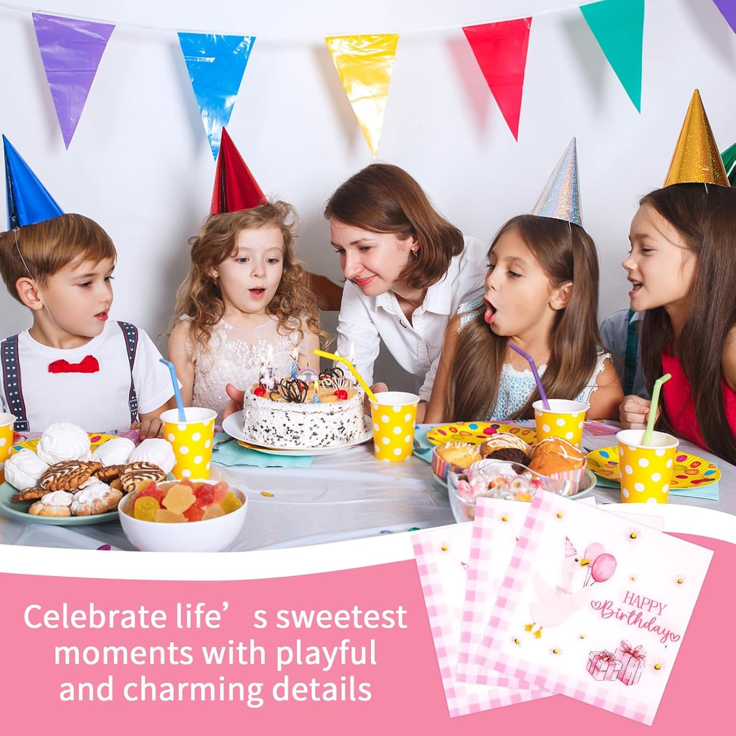 100 Pcs One Silly Goose Napkins Paper, One Silly Goose Birthday Decor Girl, Disposable Cute Pink Gingham Napkins, Luncheon Dinner Table Supplies for Birthday Party Baby Shower Decorations