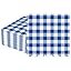 100Pcs 6.5 x 6.5inch Green and White Checkered Scalloped Napkins Disposable Green Plaid Paper Napkins Gingham Party Decorations for Birthday Picnic BBQ Wedding Baby Shower Party Farm Themed Events