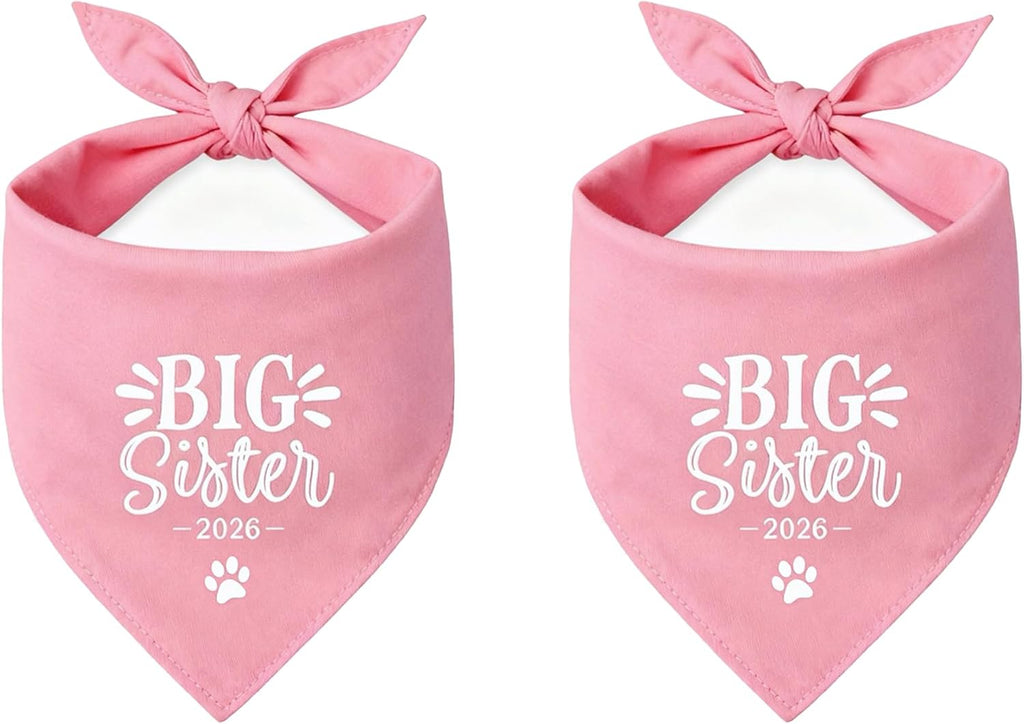 2 Pack Big Brother Dog Bandana Baby Announcement Dogs Bandanas Gender Reveal Big Brother Bandana for Dog Pet Scarf Accessories for Pet Dog Lovers Gifts (Blue)