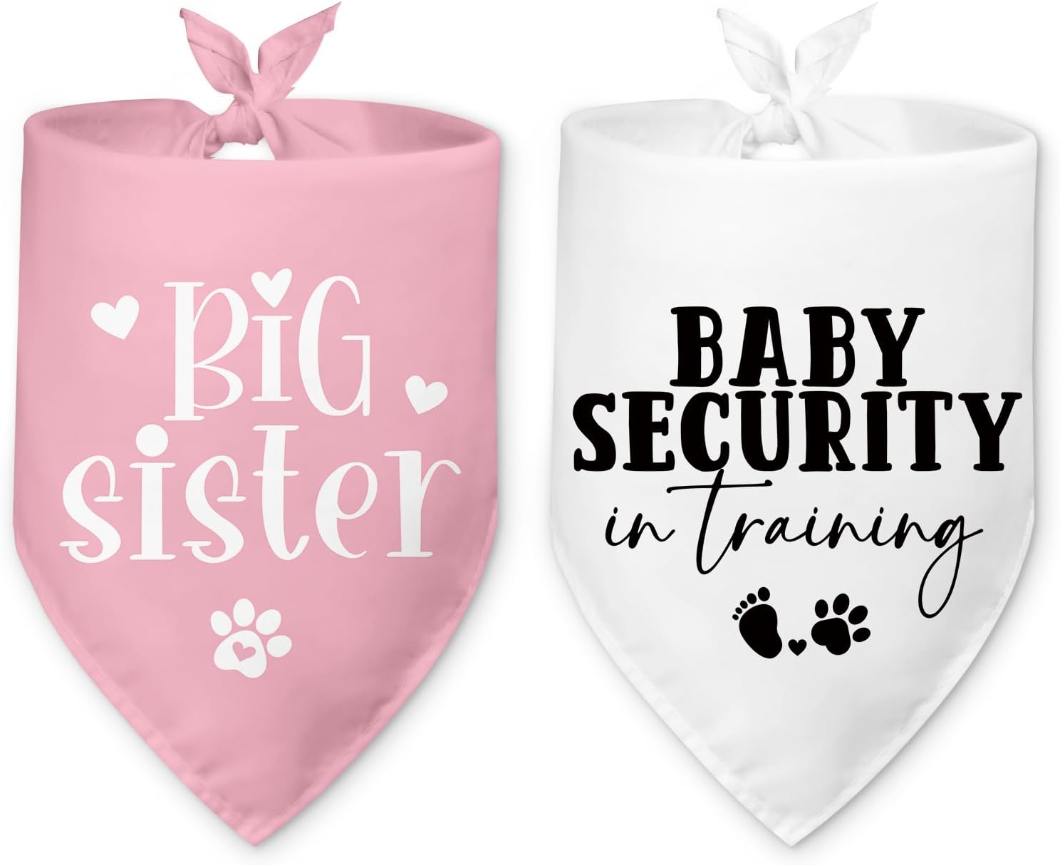 2 Packs Big Sister Dog Bandana Pregnancy Announcement Baby Security in Training Pink Dog Bandana Baby Announcement Pet Triangle Scarf Accessories for Small Medium Large Dogs Cats