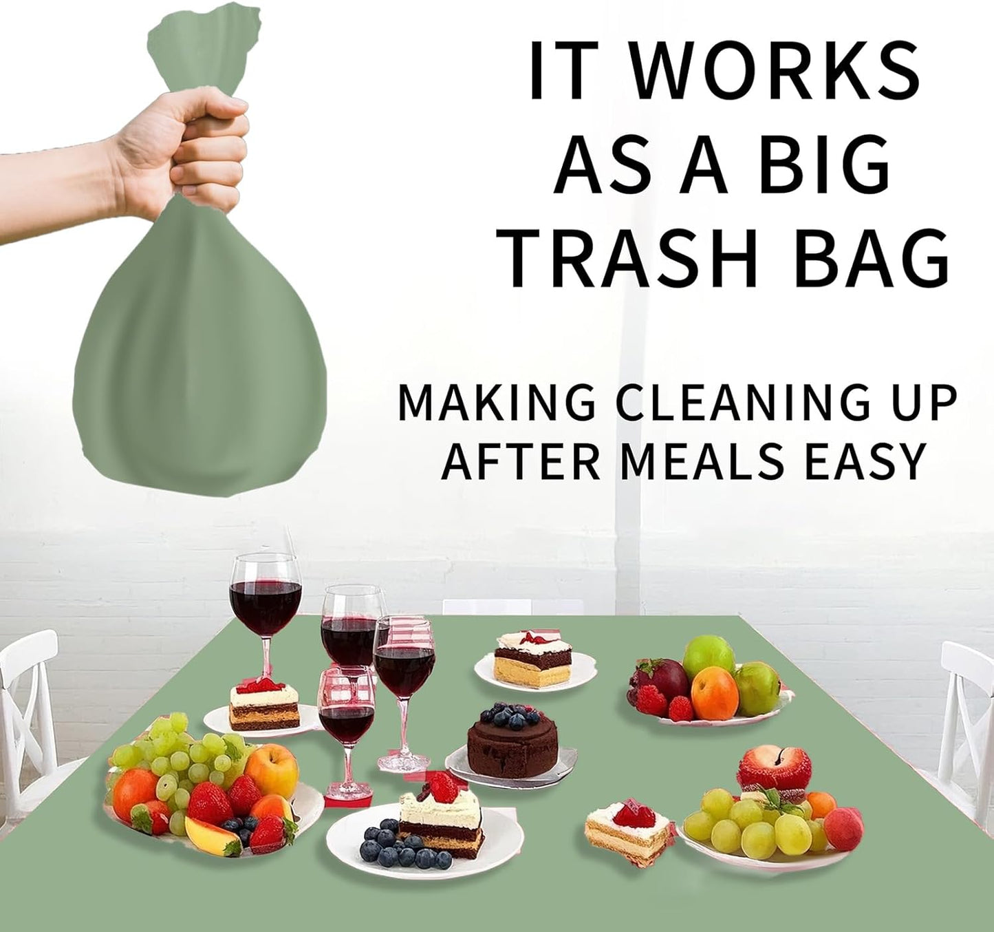 1 Pack Sage Green Plastic Tablecloths for Rectangle Tables Waterproof Sage Green Table Cover for Birthday Bridal Wedding Baby Shower Party Decorations, 54 X 108Inch