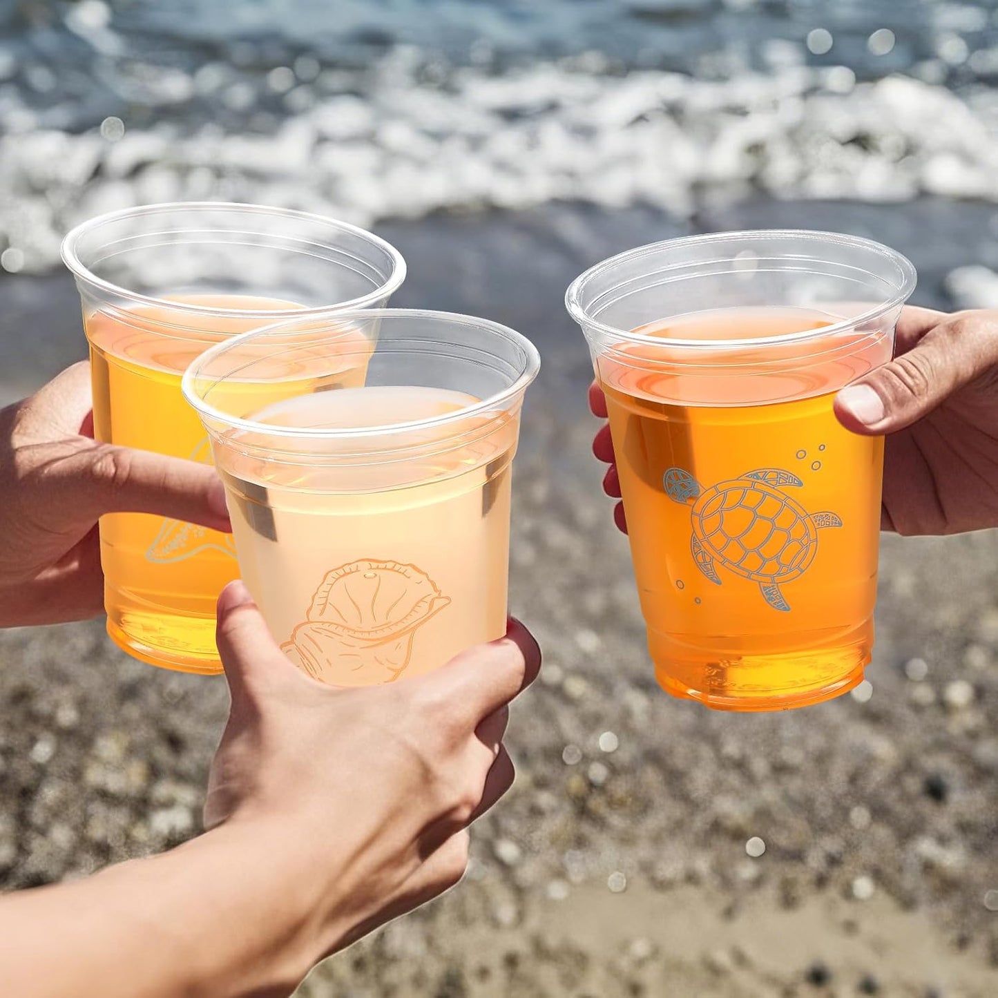 100 Pcs Nautical Disposable Plastic Cups 12 oz Anchor Theme Blue Clear Party Cups Cold Beverage Drinking Container for Nautical Ocean Theme Birthday Party Supplies