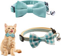 2 Pcs Bow Tie Cat Collar, Adjustable Blue Cat Collar (Blue)