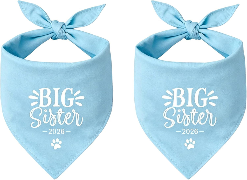 2 Pack Big Brother Dog Bandana Baby Announcement Dogs Bandanas Gender Reveal Big Brother Bandana for Dog Pet Scarf Accessories for Pet Dog Lovers Gifts (Blue)