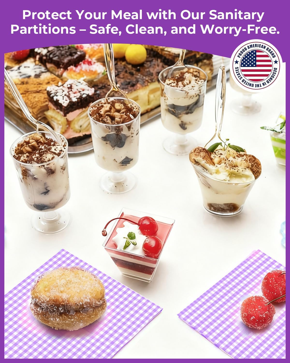 100 Pcs Gingham Napkins Disposable, Blue and white Gingham Paper Napkins, Napkin for Cocktail, BBQ, Birthday, Christmas Party & Wedding Supplies