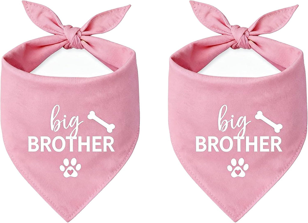 2 Pack Big Brother Dog Bandana Baby Announcement Dogs Bandanas Gender Reveal Big Brother Bandana for Dog Pet Scarf Accessories for Pet Dog Lovers Gifts (Blue)