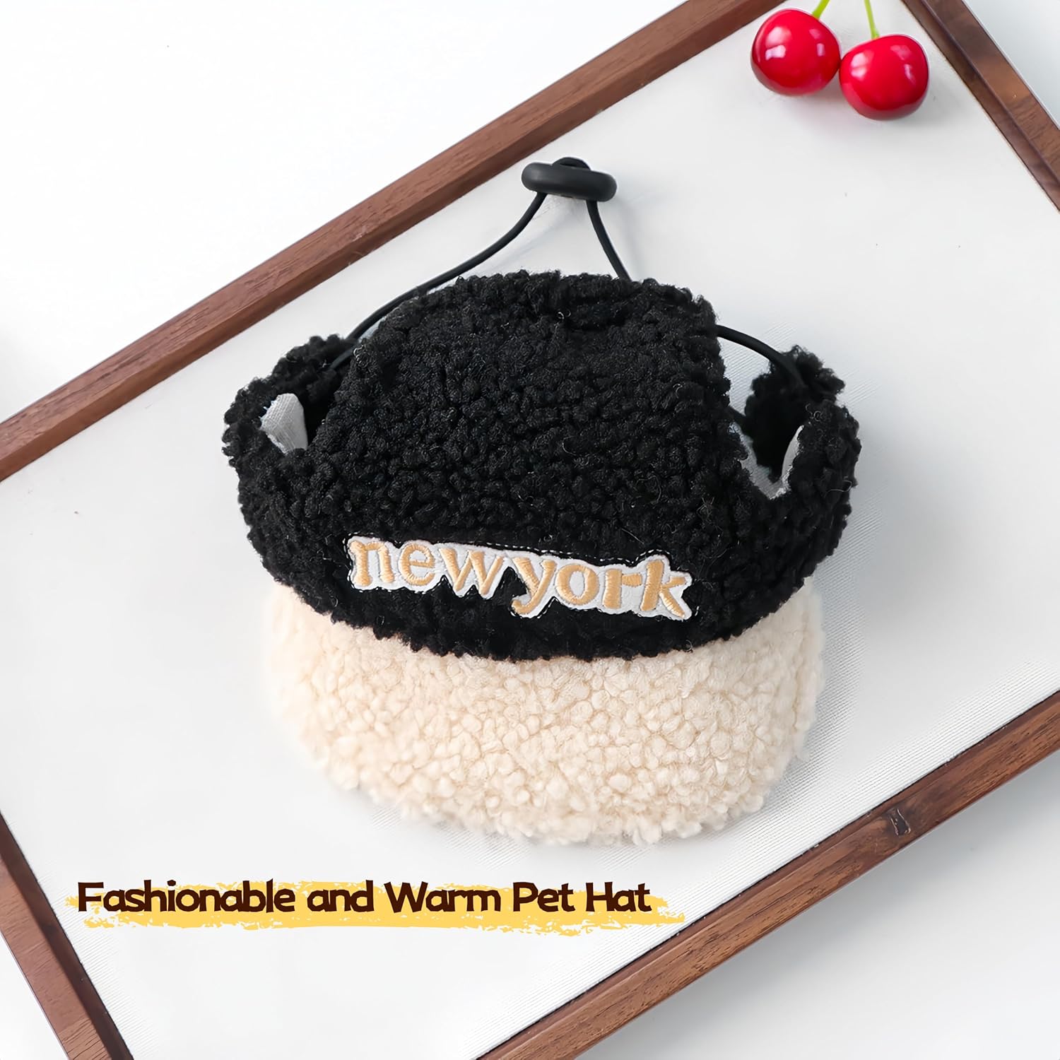 Dog Baseball Cap, Cat Fall Warm Hat - Pet Caps for Kittens & Puppies, Sun Protection & Decorative Embroidered Hats (Black, Small)