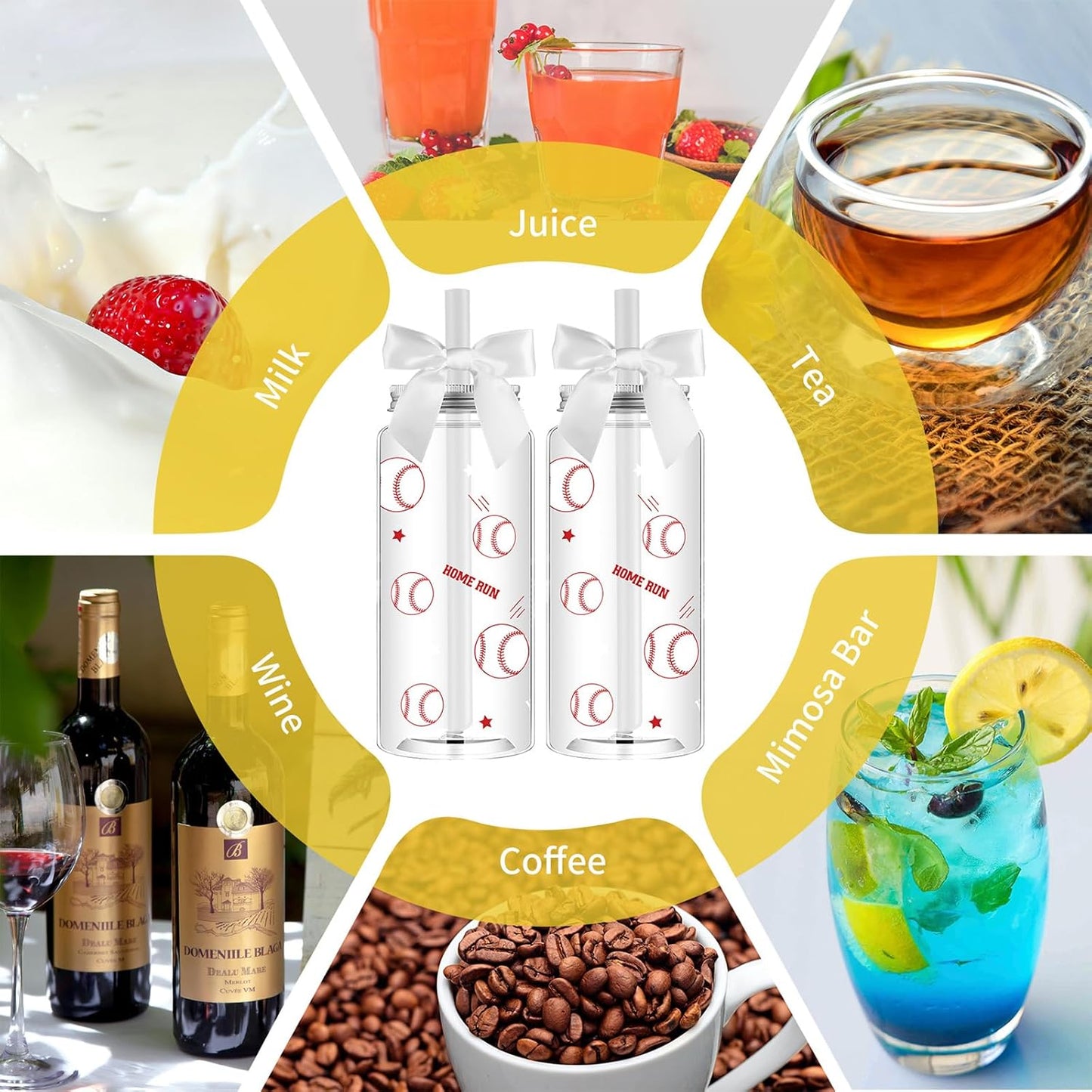 12 Pack 14.2 oz Plastic Cups with Lids and Straws Clear Reusable Cups Twist Bows Tumbler Bottle for Birthday Sports Themed Party Favors Decorations Bulk (Soccer)